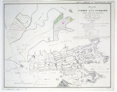 Plan of Sydney with Pyrmont, New South Wales, the latter the Property of Edward Macarthure Esquire Divided into Allotments for Building, 1836, published by James and Luke G. Hansard and Sons, London, 1837 by James Basire